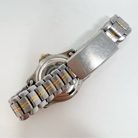 Disney Time Works Watch Stainless Steel Mickey Mouse Black Face Gold Accents - Picture 3 of 6